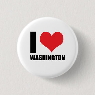 Badge Rond 2,50 Cm J'aime Washington