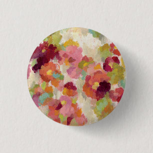 Badge Rond 2,50 Cm Jardin de corail et vert