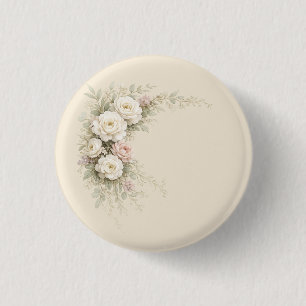 Badge Rond 2,50 Cm Jardin de roses à l'aquarelle pour un style intemp