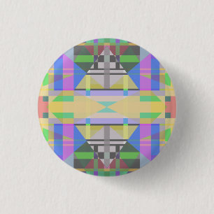 Badge Rond 2,50 Cm Jaune bleu violet géométrique