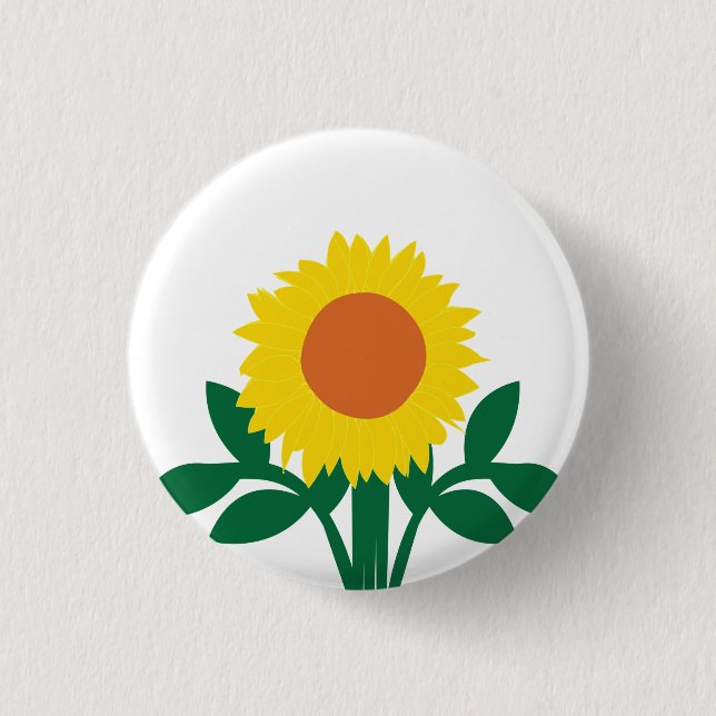 Badge Rond 2,50 Cm Jaune floral tournesol (Devant)