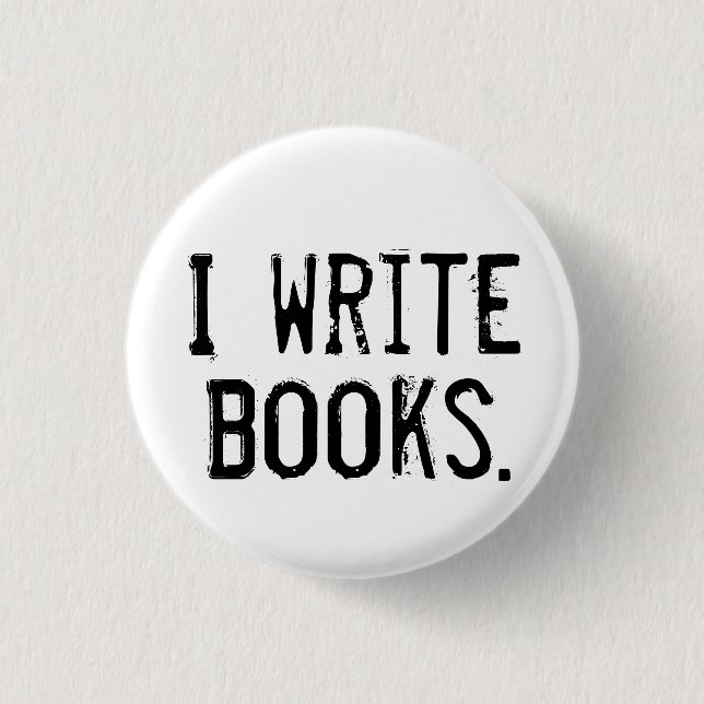 Badge Rond 2,50 Cm "Je bouton écris livres" (Devant)