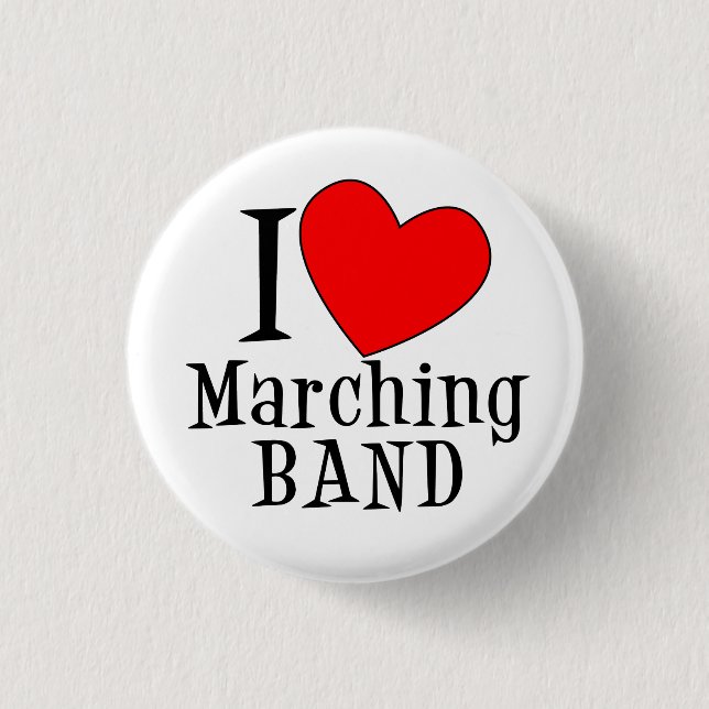 Badge Rond 2,50 Cm Je coeur Marching BAND (Devant)