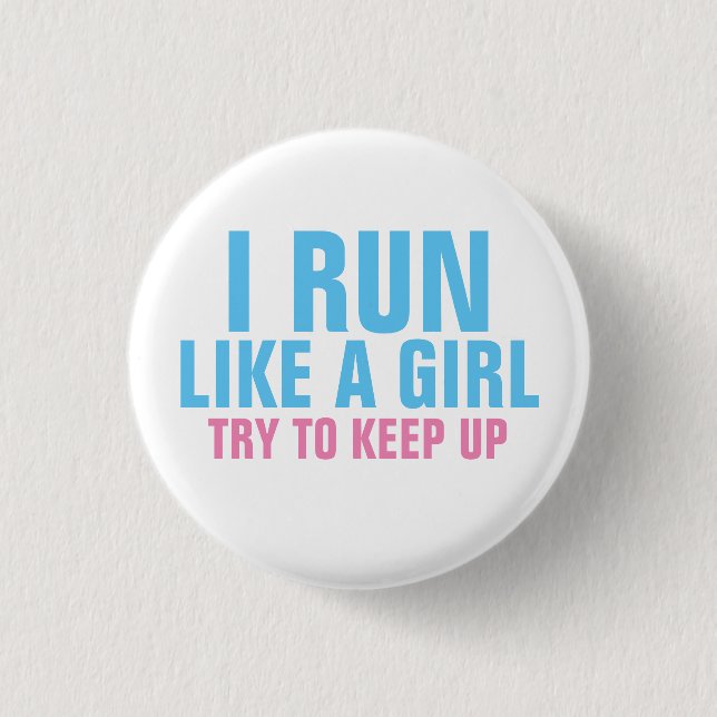 Badge Rond 2,50 Cm Je cours comme une fille (Devant)