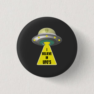 Badge Rond 2,50 Cm Je Crois En L'Espace Alien D'UFO
