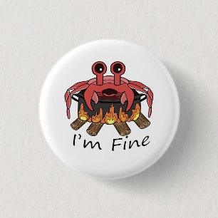 Badge Rond 2,50 Cm Je fais du crabe bouillant