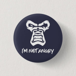 Badge Rond 2,50 Cm Je ne suis pas en colère, le singe