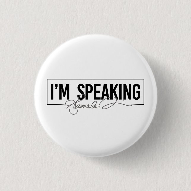 Badge Rond 2,50 Cm Je parle - Kamala Harris (Devant)