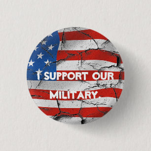 BADGE ROND 2,50 CM JE SOUTIENS NOTRE PIN MILITAIRE DE DRAPEAU