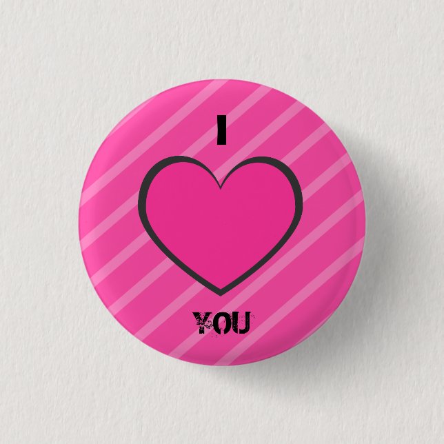 Badge Rond 2,50 Cm Je t'aime bouton (Devant)