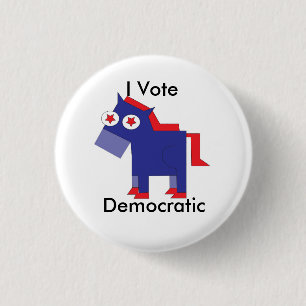 Badge Rond 2,50 Cm Je vote Democratic