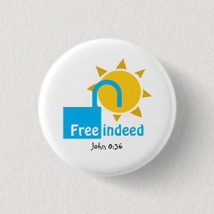 Badge Rond 2,50 Cm Jean 8:36 VRAIMENT LIBRE Modèle chrétien personnal