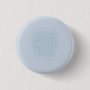 Badge Rond 2,50 Cm Jésus aime la typographie chrétienne Design
