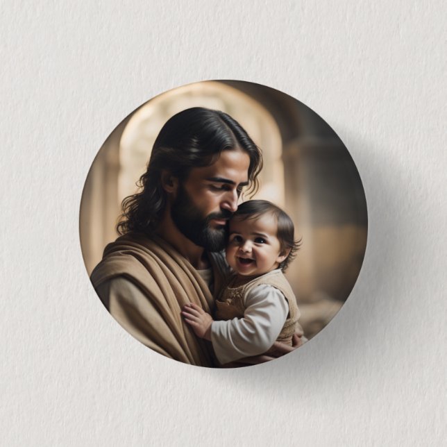 Badge Rond 2,50 Cm Jésus art (Devant)