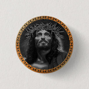 Badge Rond 2,50 Cm Jésus regarde dans les cieux