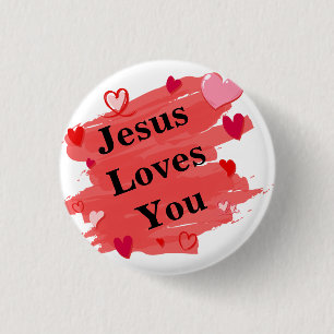 Badge Rond 2,50 Cm Jésus t'aime
