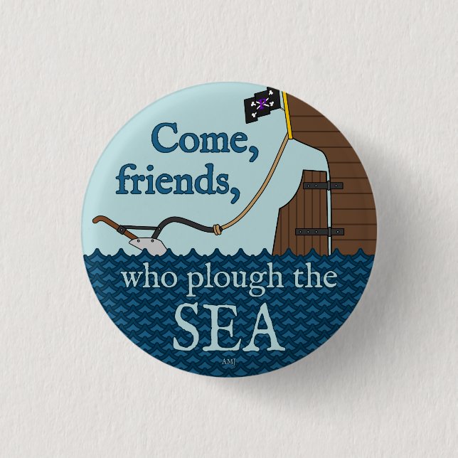 Badge Rond 2,50 Cm Jeter L'Insigne De Mer (Devant)