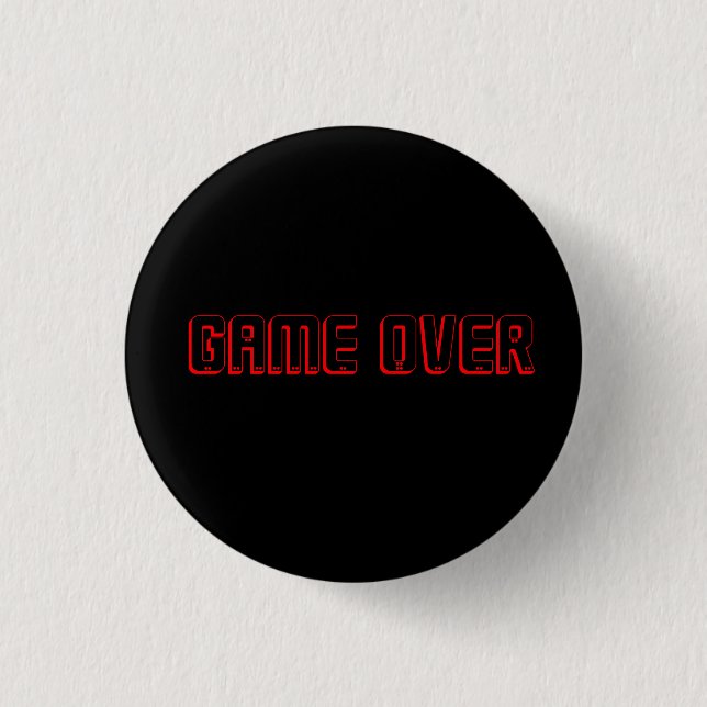 BADGE ROND 2,50 CM JEU SUR ROUGE SUR NOIR (Devant)