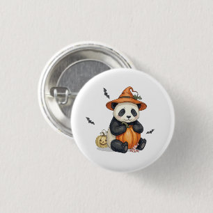 Badge Rond 2,50 Cm Joli Bouton Panda Citrouille Halloween