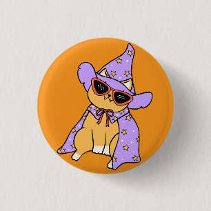 Badge Rond 2,50 Cm Joli chat d'Halloween