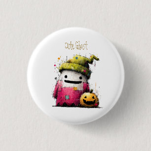 Badge Rond 2,50 Cm Joli Fantôme Patchwork Aquarelle Salle des Fêtes