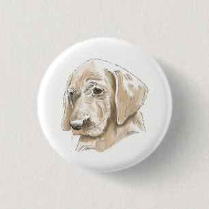 Badge Rond 2,50 Cm Joli Jaune Lab Puppy Love