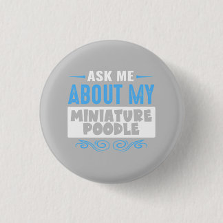 Badge Rond 2,50 Cm Joli Petit Poodle Avec Bouton