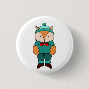 Badge Rond 2,50 Cm Joli renard vert
