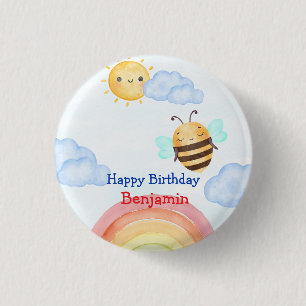 Badge Rond 2,50 Cm Jolie bee bee bee fête d'anniversaire