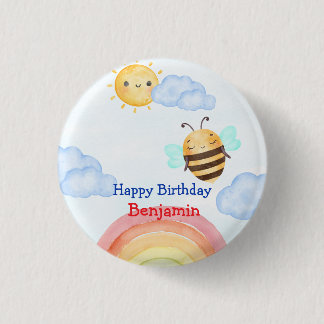 Badge Rond 2,50 Cm Jolie bee bee bee fête d'anniversaire