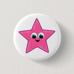 Badge Rond 2,50 Cm Jolie étoile rose