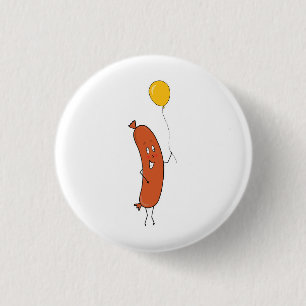 Badge Rond 2,50 Cm Jolie saucisse drôle