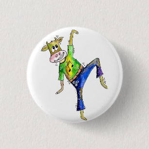 Badge Rond 2,50 Cm Jolie vache dansante Whimsical
