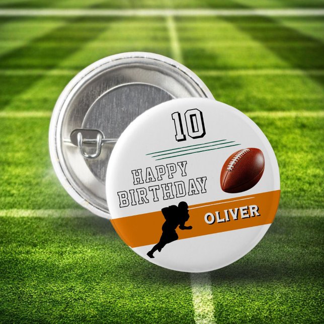 Badge Rond 2,50 Cm Joueur de football moderne Silhouette Joyeux anniv (Créateur téléchargé)
