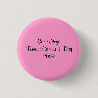 Badge Rond 2,50 Cm Jour 2009 du cancer du sein 3 de San Diego