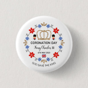 Badge Rond 2,50 Cm Jour du couronnement 2023 King Charles III Personn