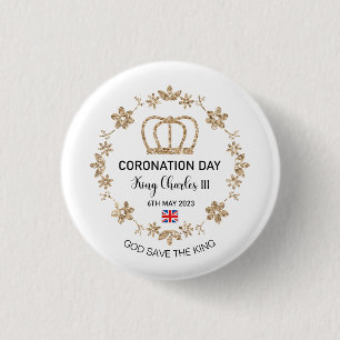 Badge Rond 2,50 Cm Jour du couronnement 2023 King Charles III Personn