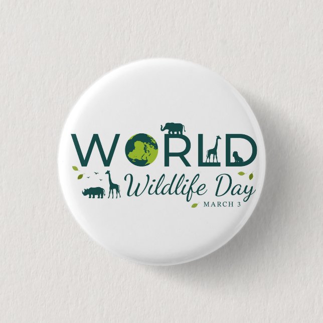 Badge Rond 2,50 Cm Journée mondiale de la faune (Devant)