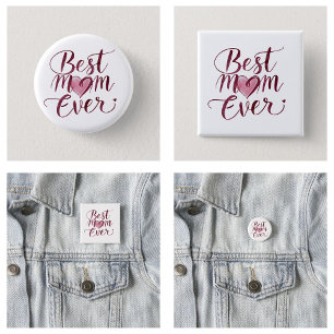 Badge Rond 2,50 Cm Joyeuse Fête des Mères Meilleure Maman de Tous les
