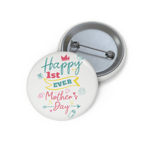 Badge Rond 2,50 Cm Joyeuse première mère Jour 1ère Maman