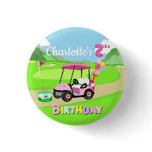 Joyeux 2e Anniversaire Polka Dot Fille Rose Golf
