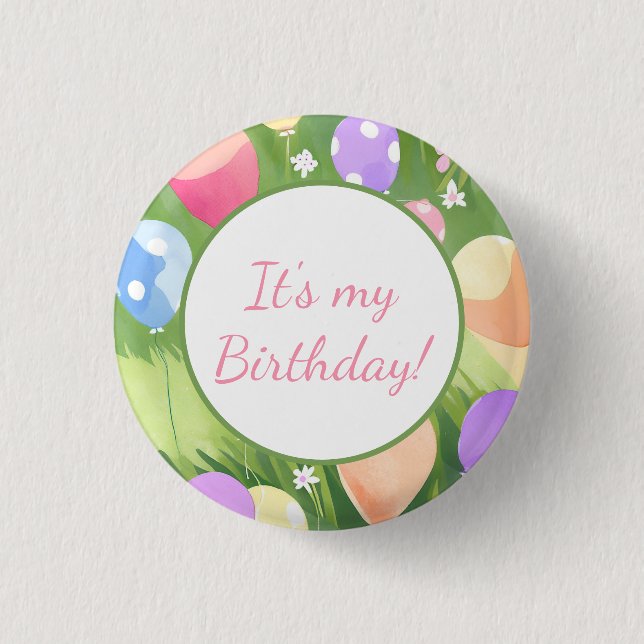 Badge Rond 2,50 Cm Joyeux anniversaire ! Ballon (Devant)