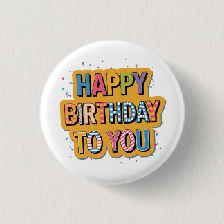 Badge Rond 2,50 Cm Joyeux Anniversaire Motif