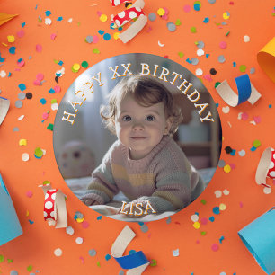 Badge Rond 2,50 Cm Joyeux Anniversaire Personnalisé Photo Nom et Âge