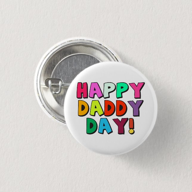 Badge Rond 2,50 Cm Joyeux Daddy Day Cute Funny Citation avec typograp (Devant & derrière)