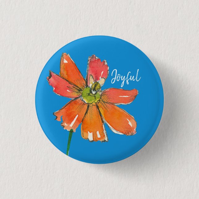 Badge Rond 2,50 Cm Joyeux Daisy Honey Bee Mots Inspirants (Devant)