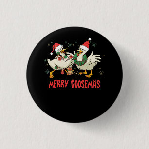 Badge Rond 2,50 Cm Joyeux Goosemas Drôle canard de Noël Silly Goose M