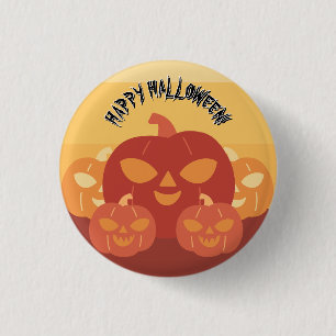 Badge Rond 2,50 Cm Joyeux Halloween ! Citrouilles