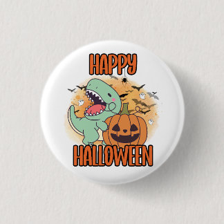 Badge Rond 2,50 Cm Joyeux Halloween Dino Pin