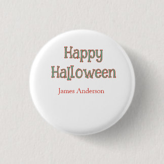 Badge Rond 2,50 Cm Joyeux Halloween vert orange pastel tendance moder